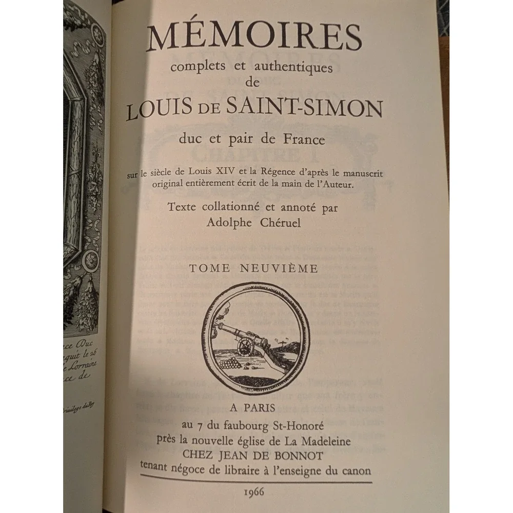 Memoires de Louis de Saint-Simon Tome 9 Jean de Bonnot 1966 Red Gilt French Book